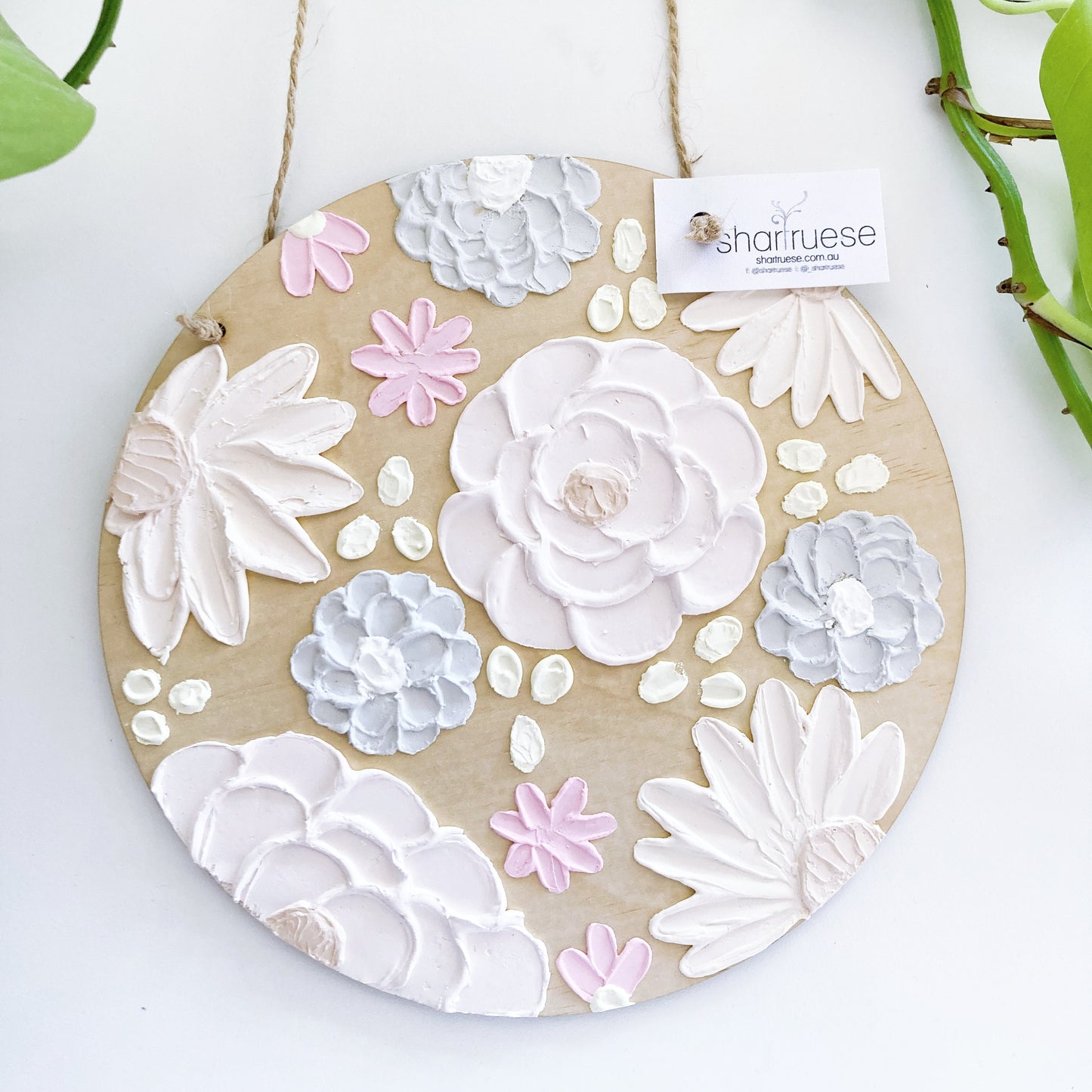 Floral Timber Plaque