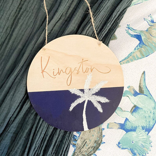 Personalised Palm Tree Plaque w/ Background