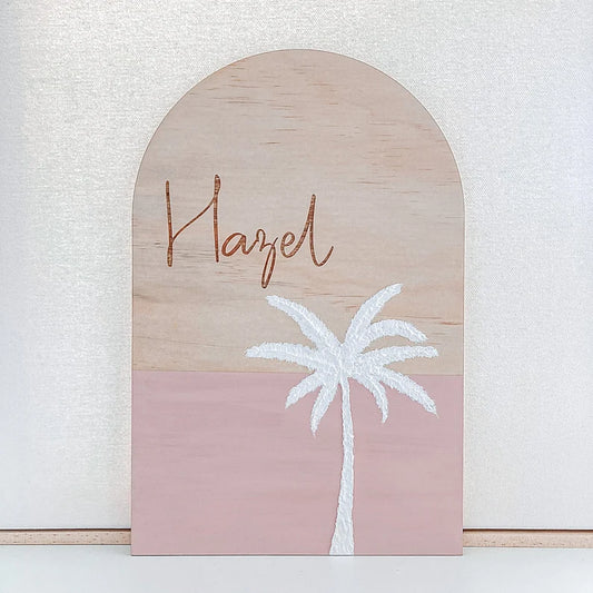 Personalised Palm Tree Arch Plaque